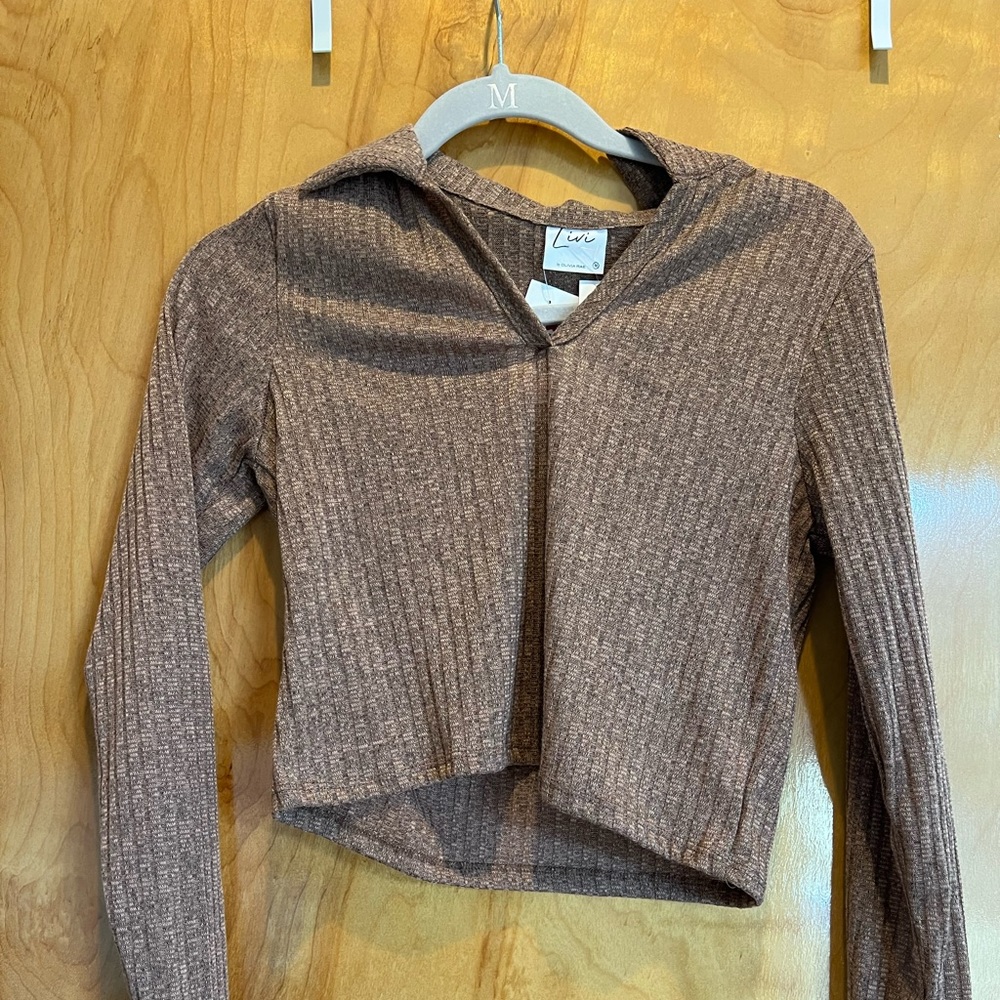 TJ MAXX- never worn brown collared top